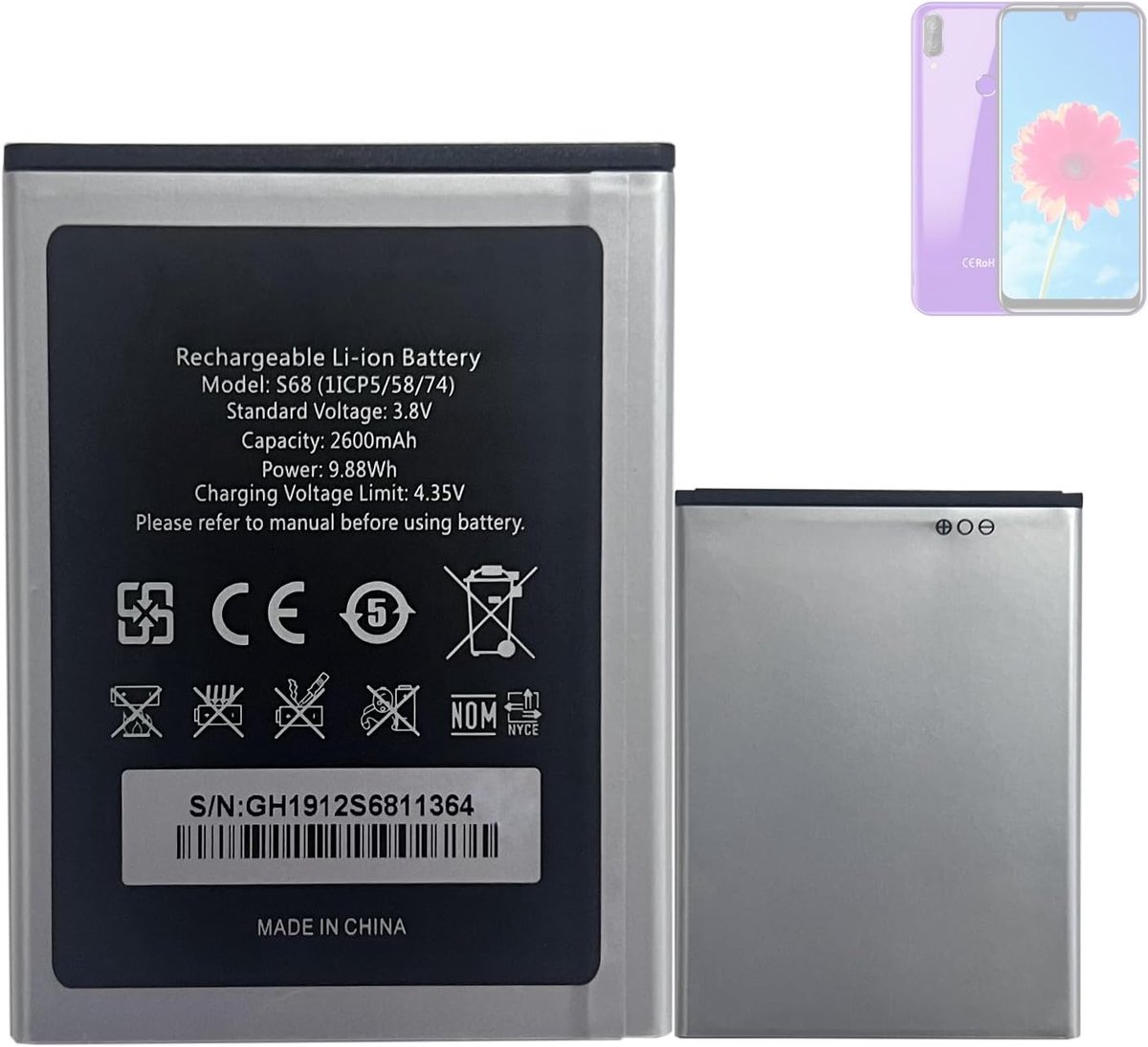 Vervangende batterij Oukitel C16 & C16 Pro - 100% nieuw - Hoge kwaliteit - Betrouwbare energievoorziening - ShopVlot