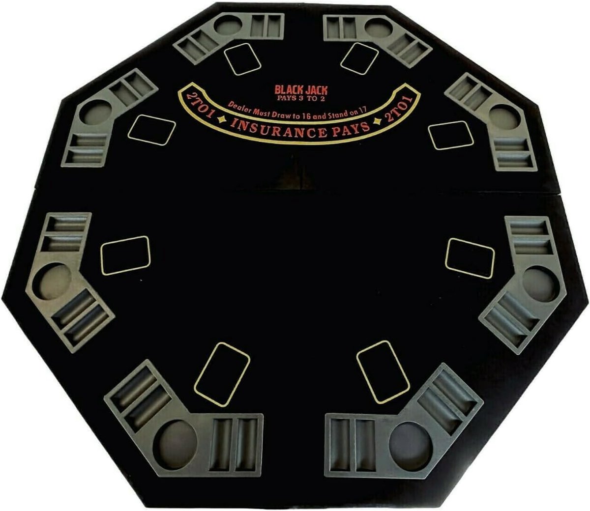 Poker top 120 cm - achthoekig - inclusief draagtas - creëer een casinogevoel - ShopVlot