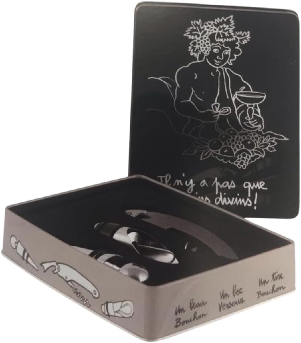 Wijnbox (garnished) - Bacchus - inclusief kurkentrekker en schenktuit - perfect voor wijnliefhebbers - ShopVlot