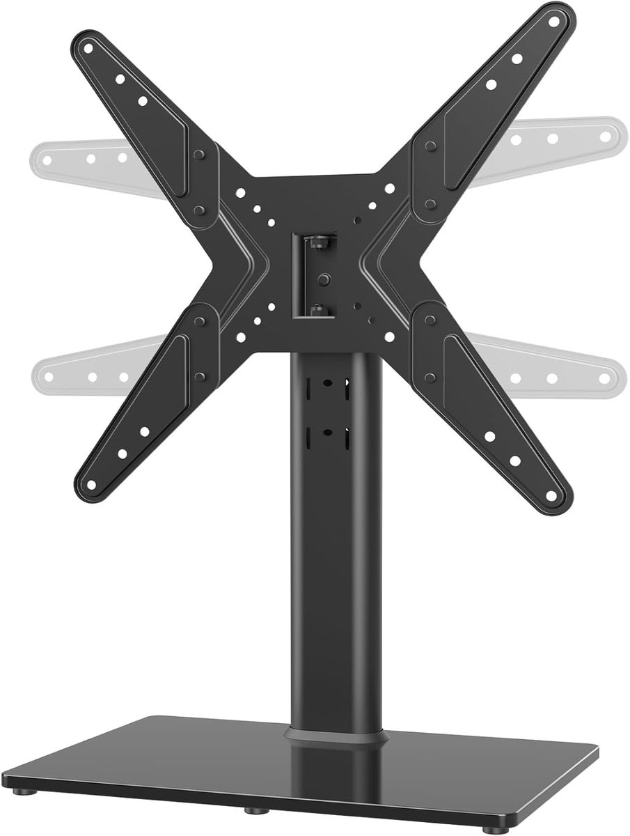 TV standaard 21-47 inch - draaibaar en hoogte verstelbaar - stevig met glazen basis - perfect voor elke kamer - ShopVlot