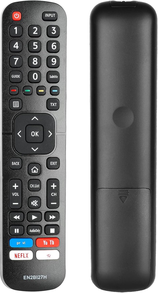 Afstandsbediening EN2BI27H - Vervangingscontroller - Geschikt voor Hisense Smart TV - Toegang tot PrimeVideo en YouTube - ShopVlot