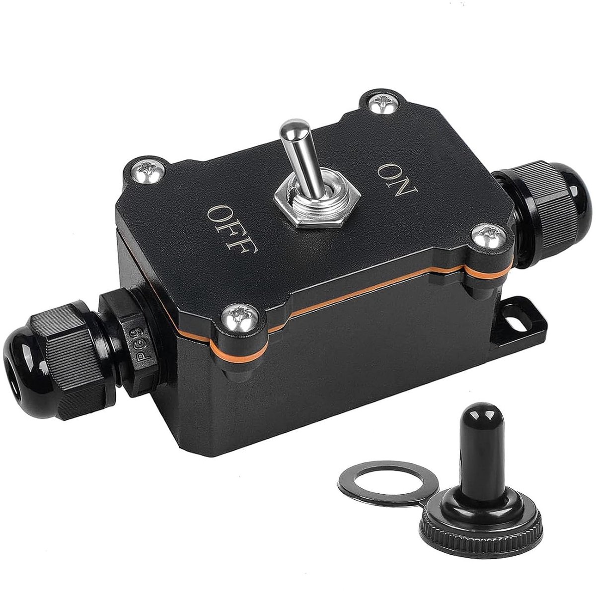 Waterdichte schakelaar 15A - 250V - twee-fase aan/uit - ideaal voor tuinverlichting - ShopVlot