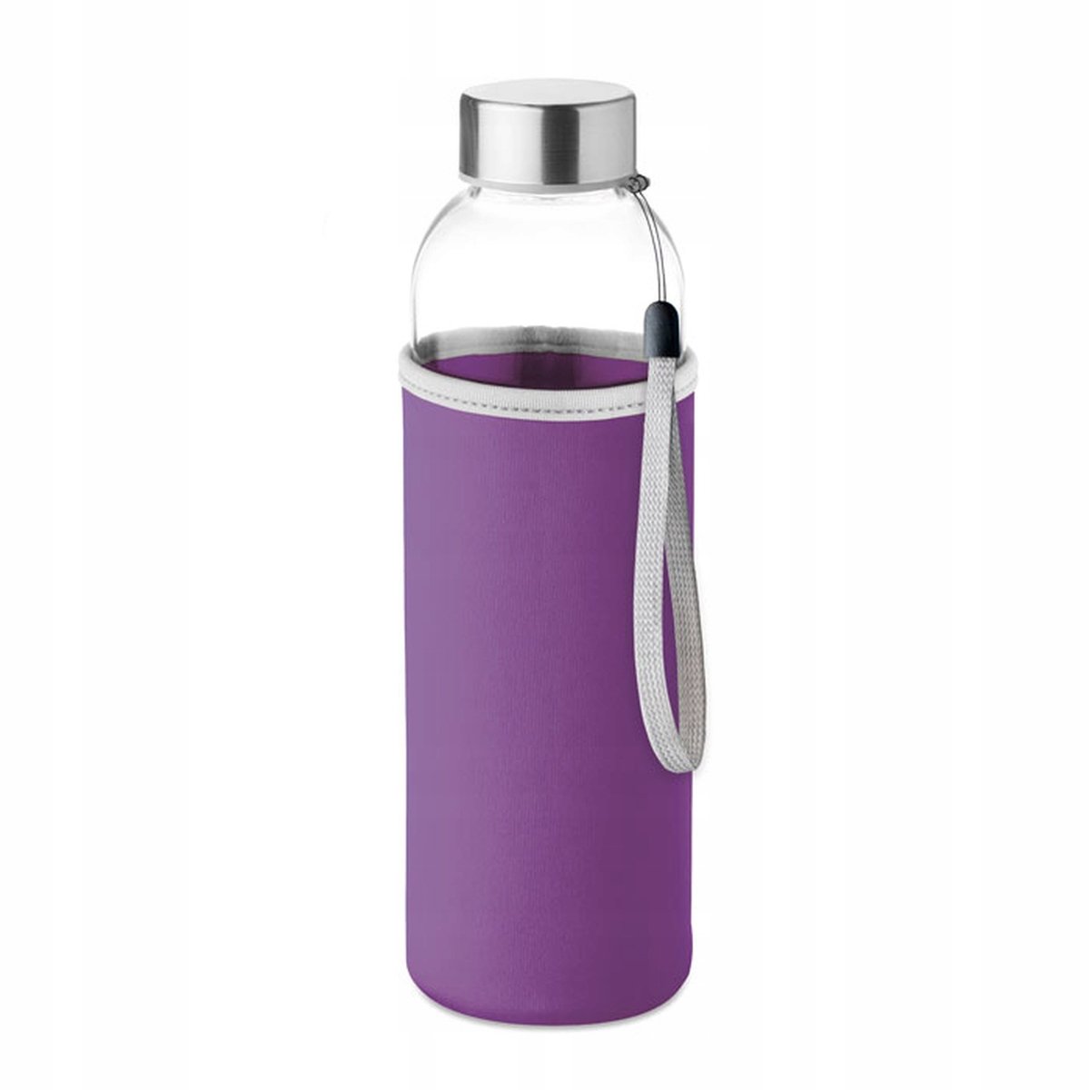 Markless Glazen Waterfles 0,5L met Neopreen Cover & Handvat - Paars