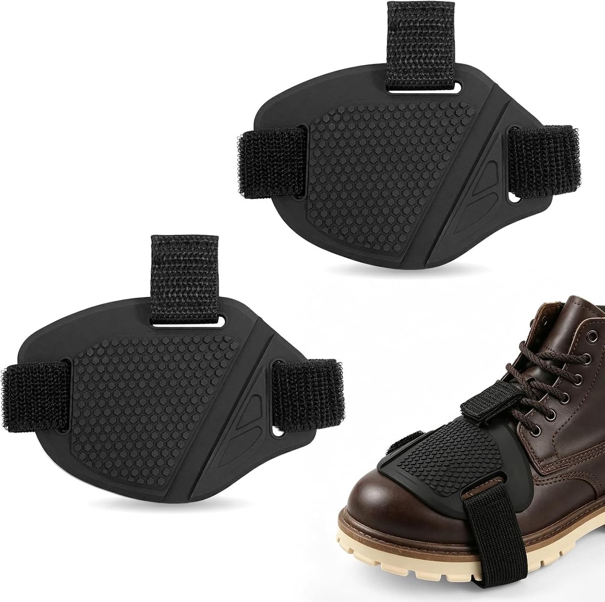 Motorfiets schoenbeschermer links - verstelbare PVC schakelhoes - duurzame bescherming voor motorrijden - ShopVlot