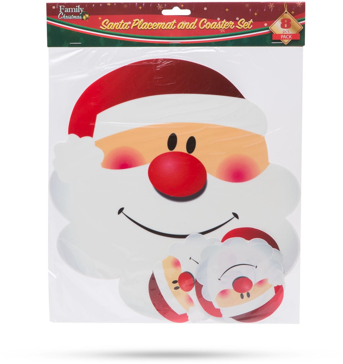 Placemat en onderzetter - kerstman - 8 stuks 1 Stuks [55947]