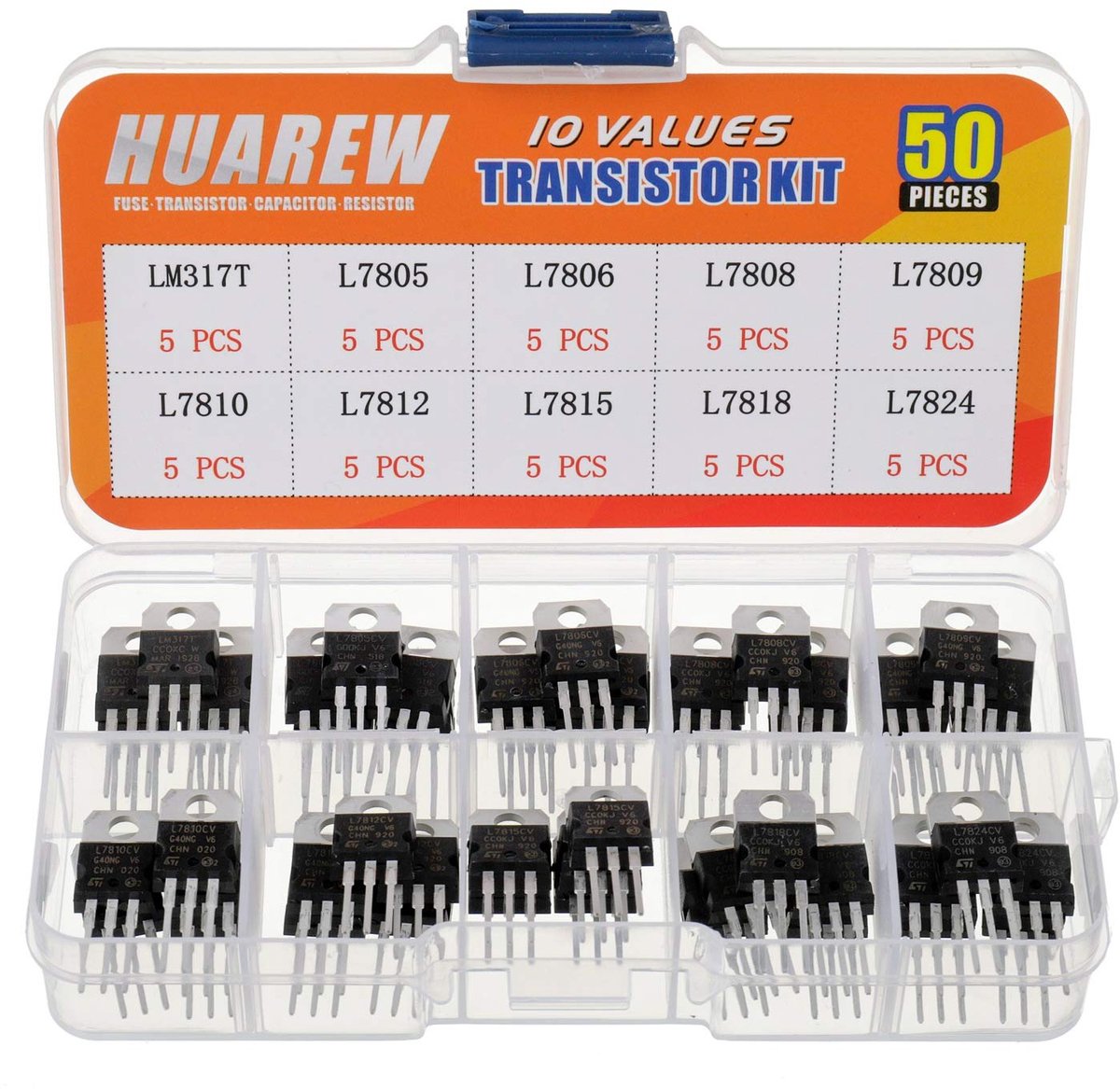 Positieve vaste spanningsregelaar kit 10 waarden - TO-220 pakket - complete bescherming - ShopVlot