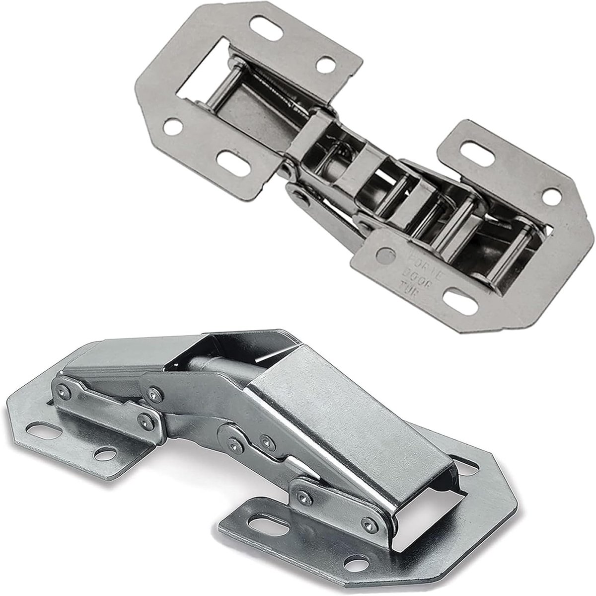Scharnieren met veer 90° - Vernikkeld staal - Diepte instelbare softclose - Ideaal voor keukenkasten en meubels - ShopVlot