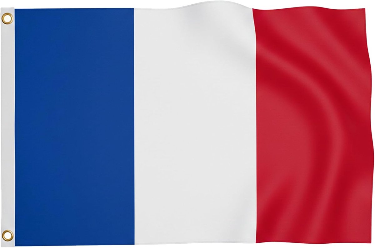 Vlag Frankrijk 90 x 150 cm - Premium polyester - Weerbestendig met gouden ogen - Ideaal voor WK 2026 - ShopVlot