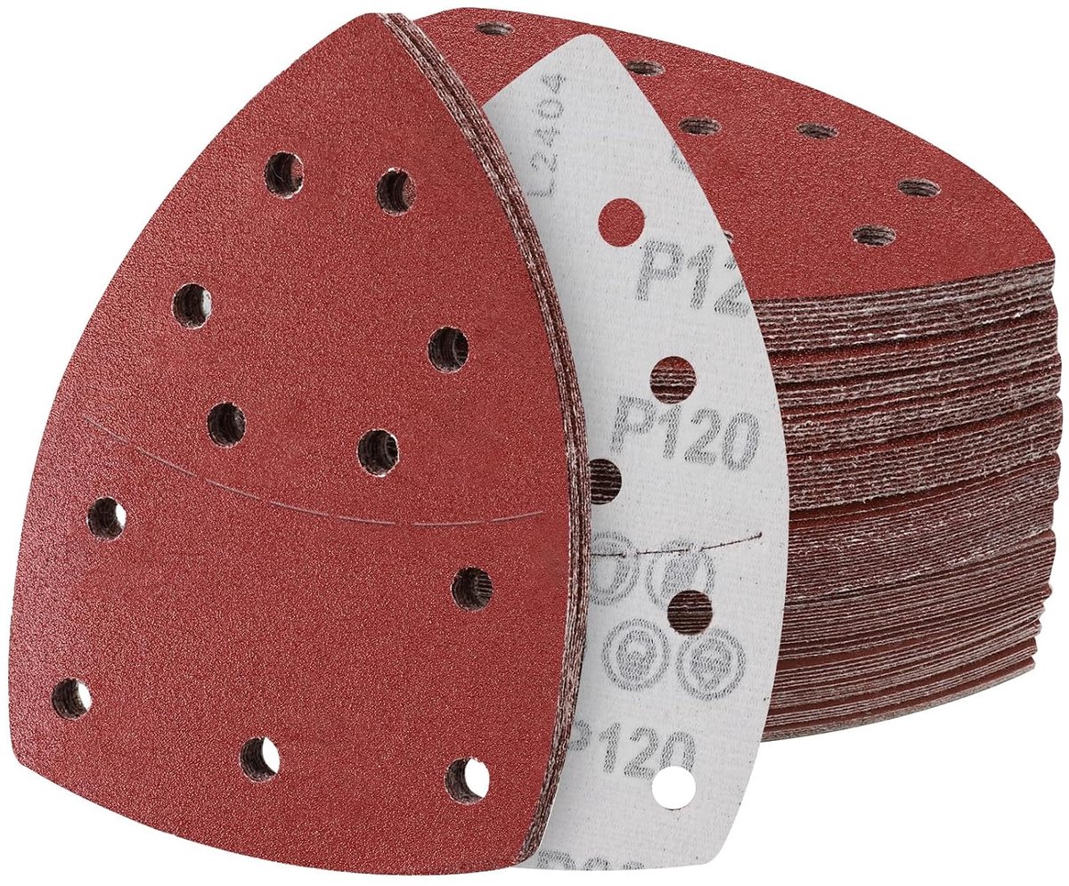 Schuurpapier driehoek 60 stuks - 152 x 105 mm - Aluminium oxide - Perfect voor hout en metaal - ShopVlot