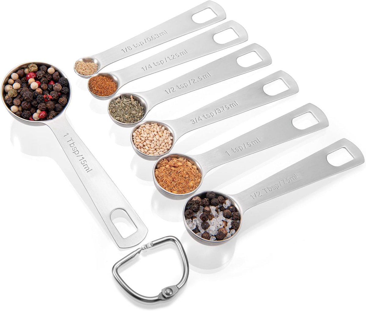 Meetlepels set 7 stuks - 18/8 roestvrij staal - gegraveerd - ideaal voor bakken en koken - ShopVlot