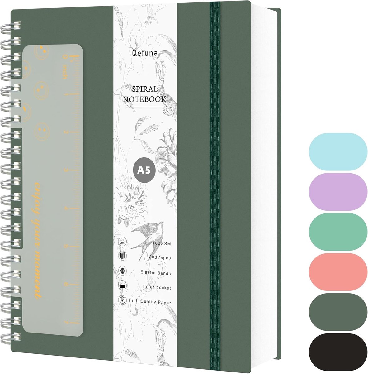 Notitieboek A5 met stippen - spiraalnotitieboek 300 pagina's - PVC harde kaft - ideaal voor bullet journaling - ShopVlot