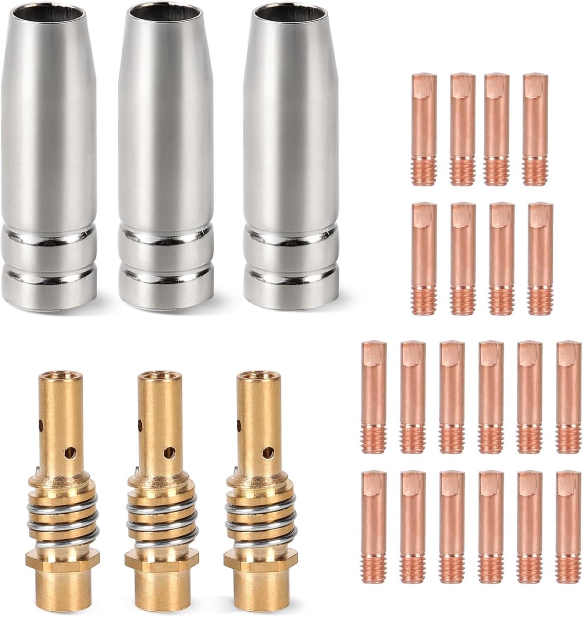 Lasmachine accessoires set 26-delig - MIG MAG compatibel - inclusief gasnozzles en contactpunten - ShopVlot