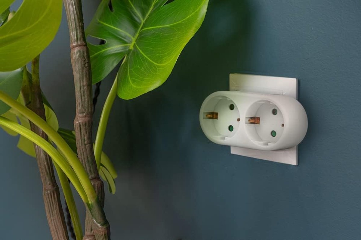 Meervoudige stekkerdoos 2 stopcontacten - frontadapter - 250 V - veilig en praktisch - ShopVlot