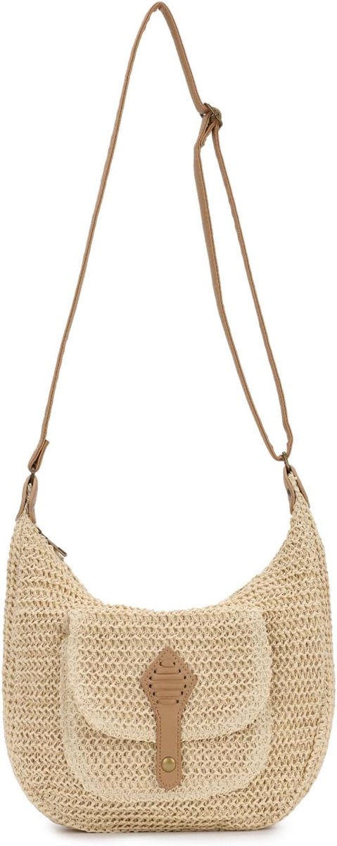 Vrouwen Stro Tas voor Ophangen - Veelzijdige Boho Geweven Schoudertas - PP Kunst Raffia - Perfect voor Stranduitjes - ShopVlot