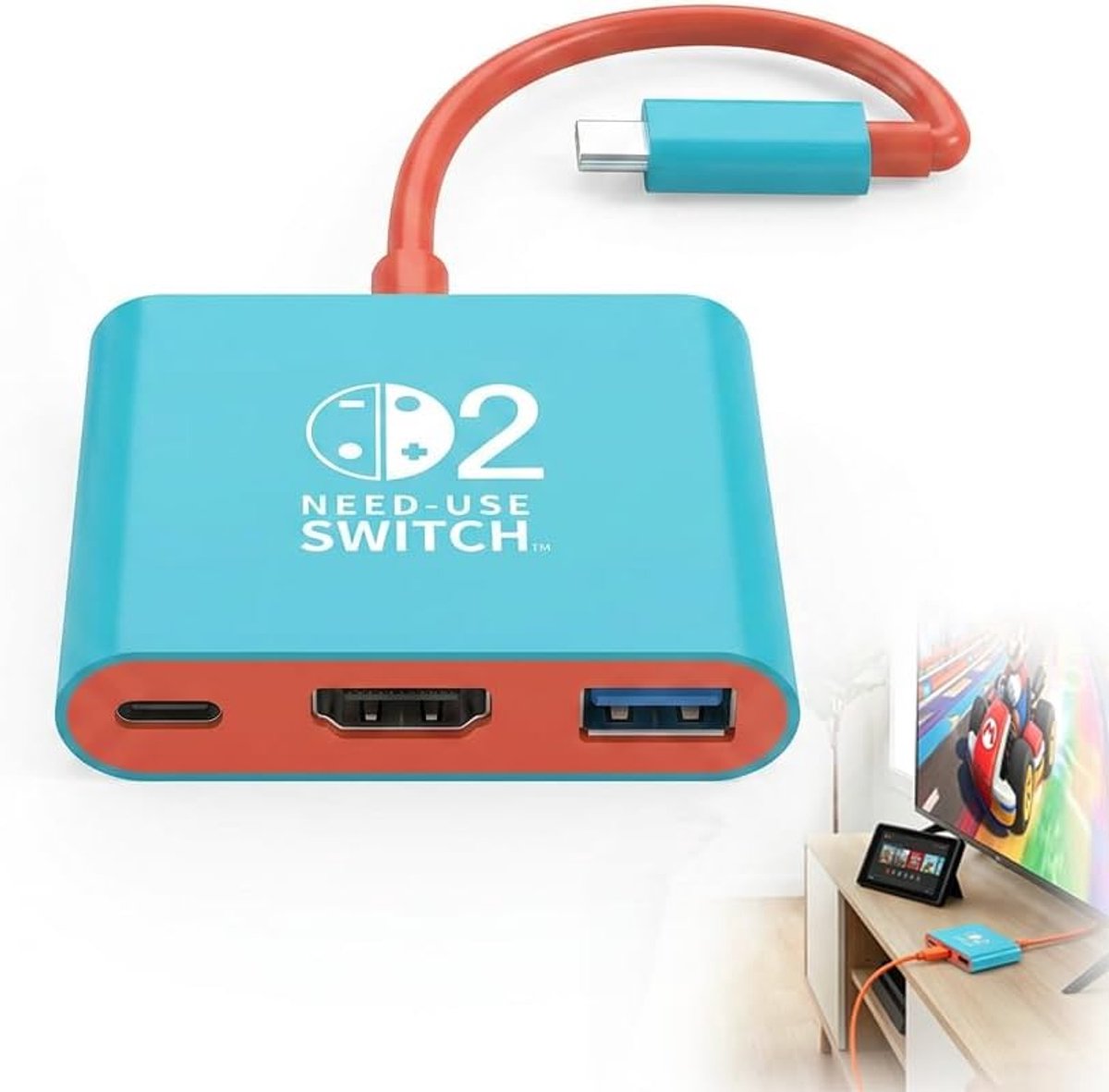Docking Station Draagbaar 4K 60Hz - Geschikt voor Switch 2 - TV Modus Adapter - Snel opladen en schermoverdracht - ShopVlot