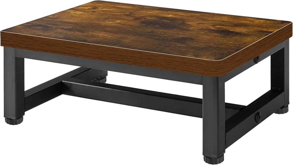 Stapladder volwassene - 350lbs capaciteit - rustiek bruin hout - veilige bedstappen voor keuken - ShopVlot