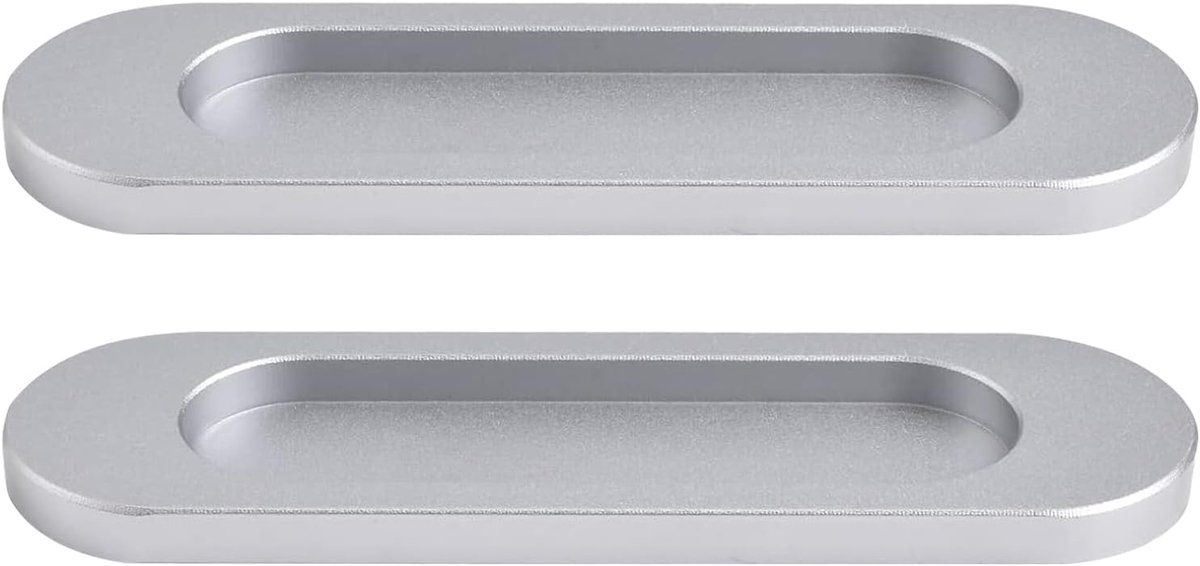 SnelShoppen - 2 Zelfklevende Schuifdeuren, 10 x 3 cm, Aluminium Stangen, Zilver, Eenvoudig te Plakken voor Kasten, Ramen en Glas, Zonder Boren