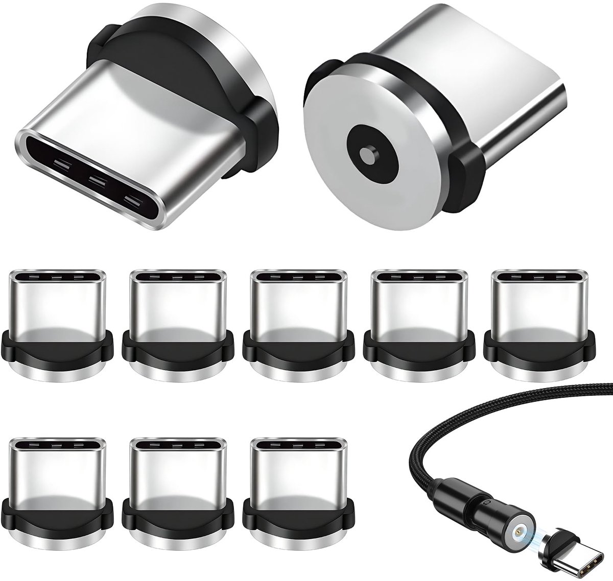 USB C magnetische stekkers 10 stuks - 1-pins verbinding - stofbescherming - flexibel gebruik - ShopVlot
