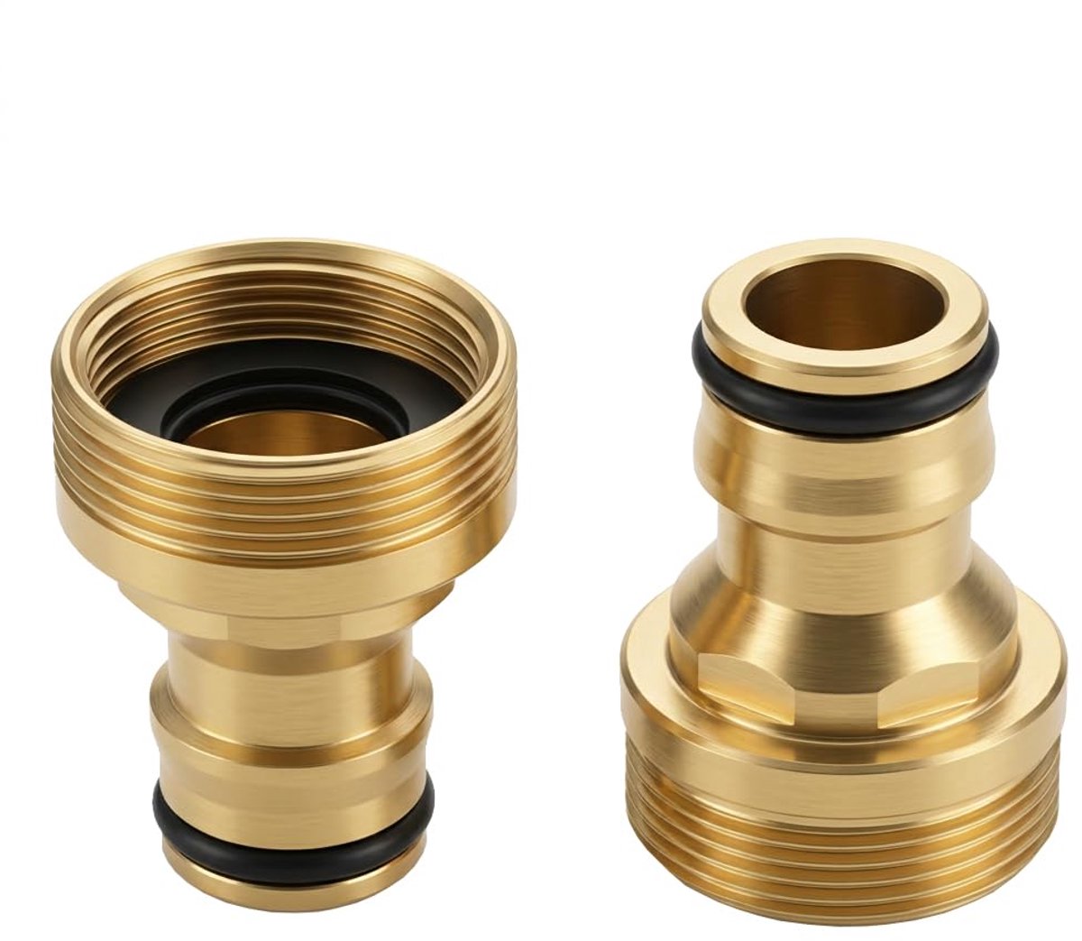Kraan adapter universeel 22 mm 24 mm - messing snelaansluiting - lekvrije aansluiting - ShopVlot