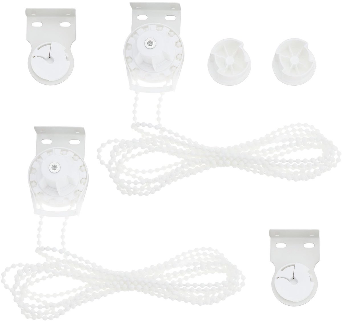 Rolgordijnkettingset 35mm - 2-delig - Wit - Voor 38mm diameter buizen - ShopVlot