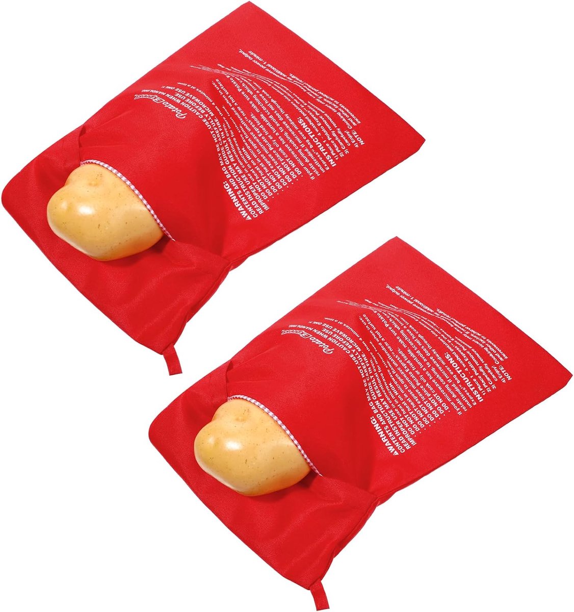 Aardappelzak 2 stuks - Rood - Herbruikbaar - Perfect gekookte aardappelen - ShopVlot