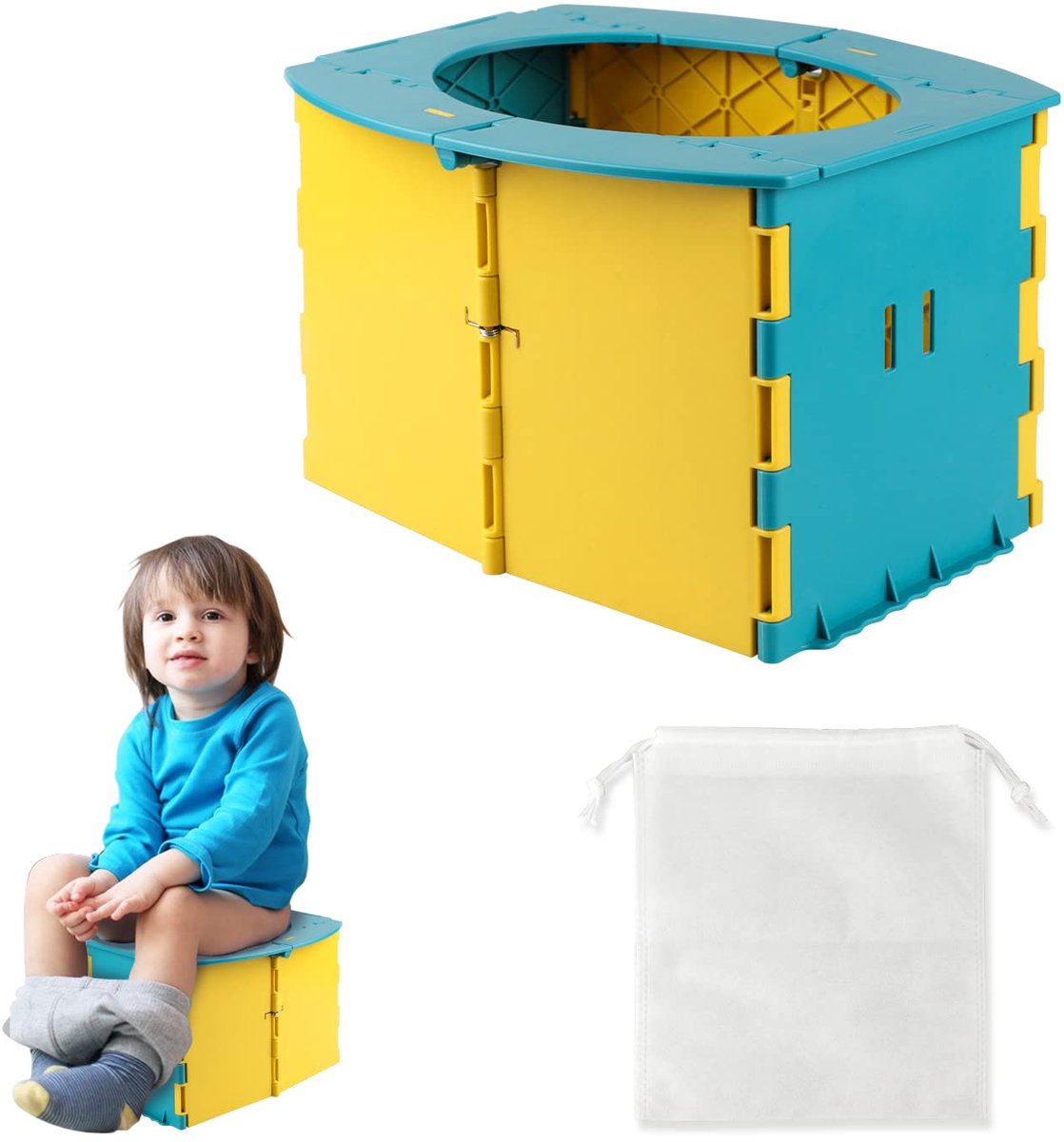 Opvouwbare toiletbril kinderen - mobiel babypotje - draagbaar - ideaal voor onderweg - ShopVlot