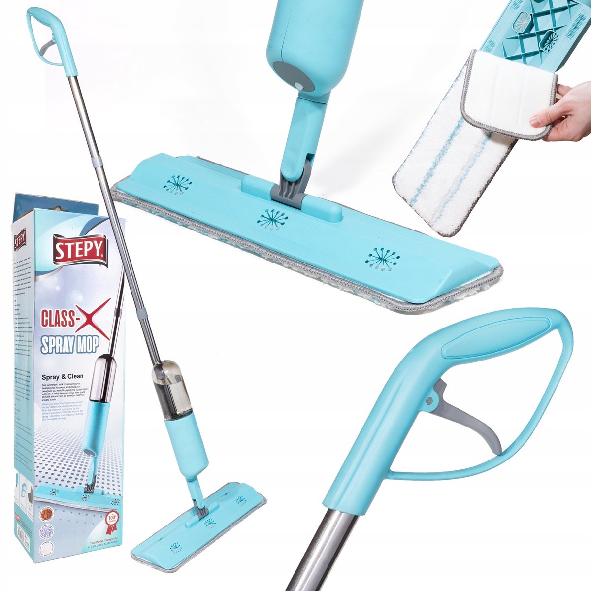 Stepy Class-X Spray Mop: Vloerwisser met Ingebouwde Vernevelaar