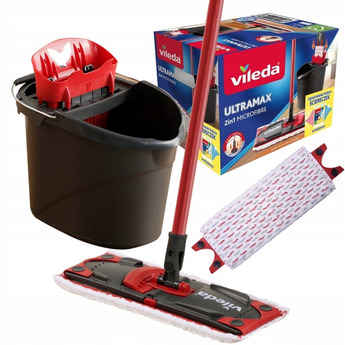 Vileda Ultramax Mop 2-in-1 Microvezel Vlak met Emmer