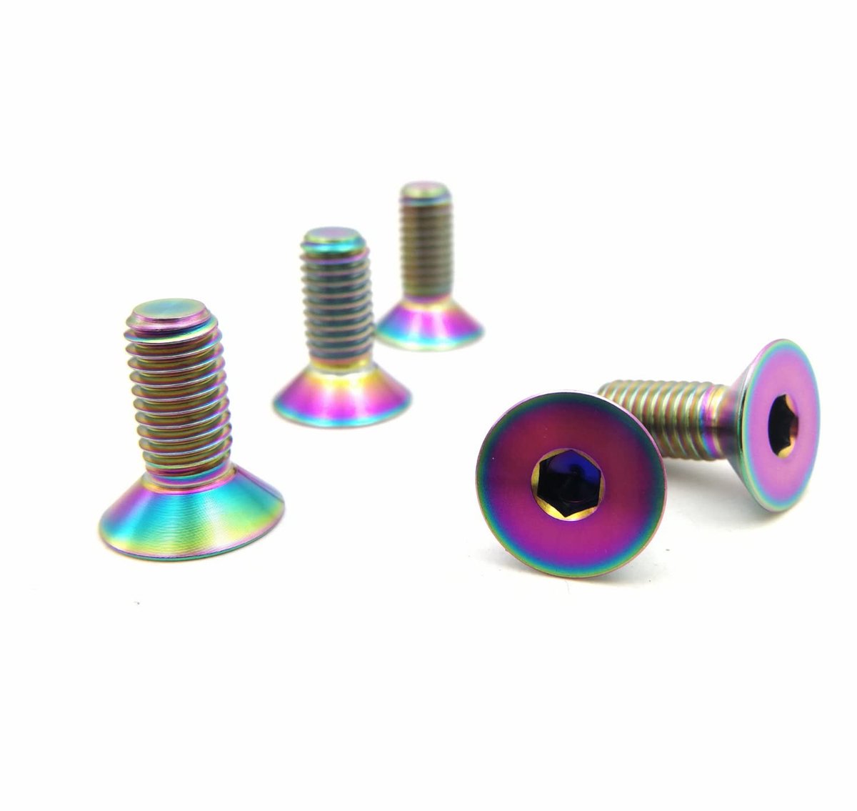 Titanium Bolts M6 x 1.0 x 16mm - Iridescent Titanium - Countersunk Head - Ideaal voor Fietsen - ShopVlot