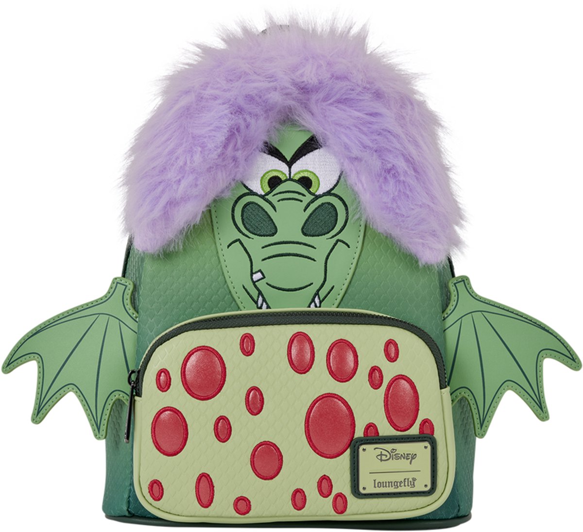 THE SWORD IN THE STONE MADAM MIM DRAGON SEQUIN COSPLAY LOUNGEFLY MINI BACKPACK