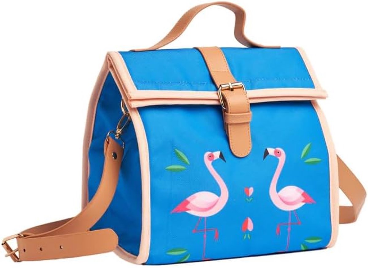 Lunchtas koel - motief flamingo - ideaal voor onderweg - ruime opbergruimte - ShopVlot