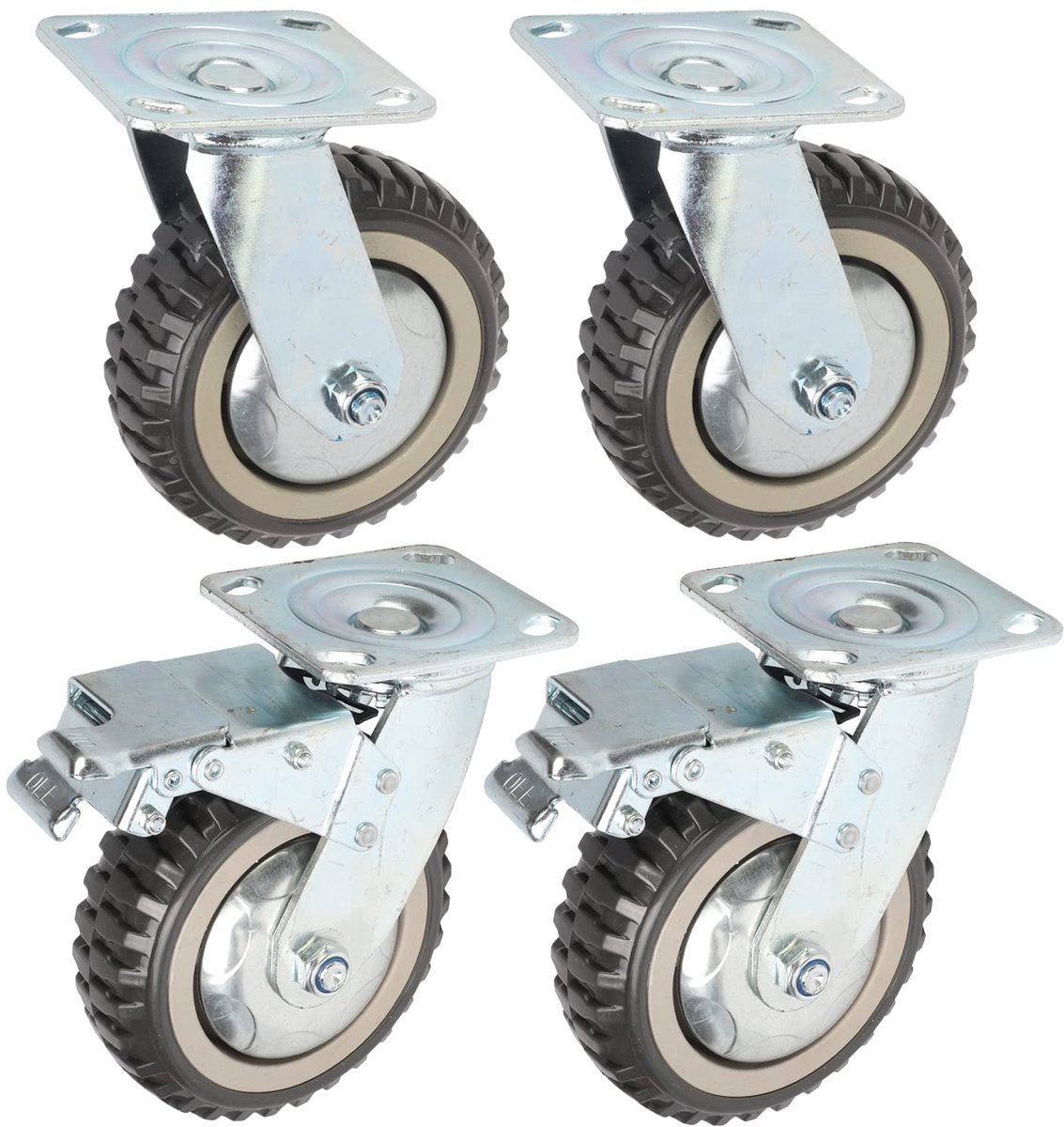 Transportwielen 150 mm - zware belasting - met rem - gemakkelijk te verplaatsen - ShopVlot