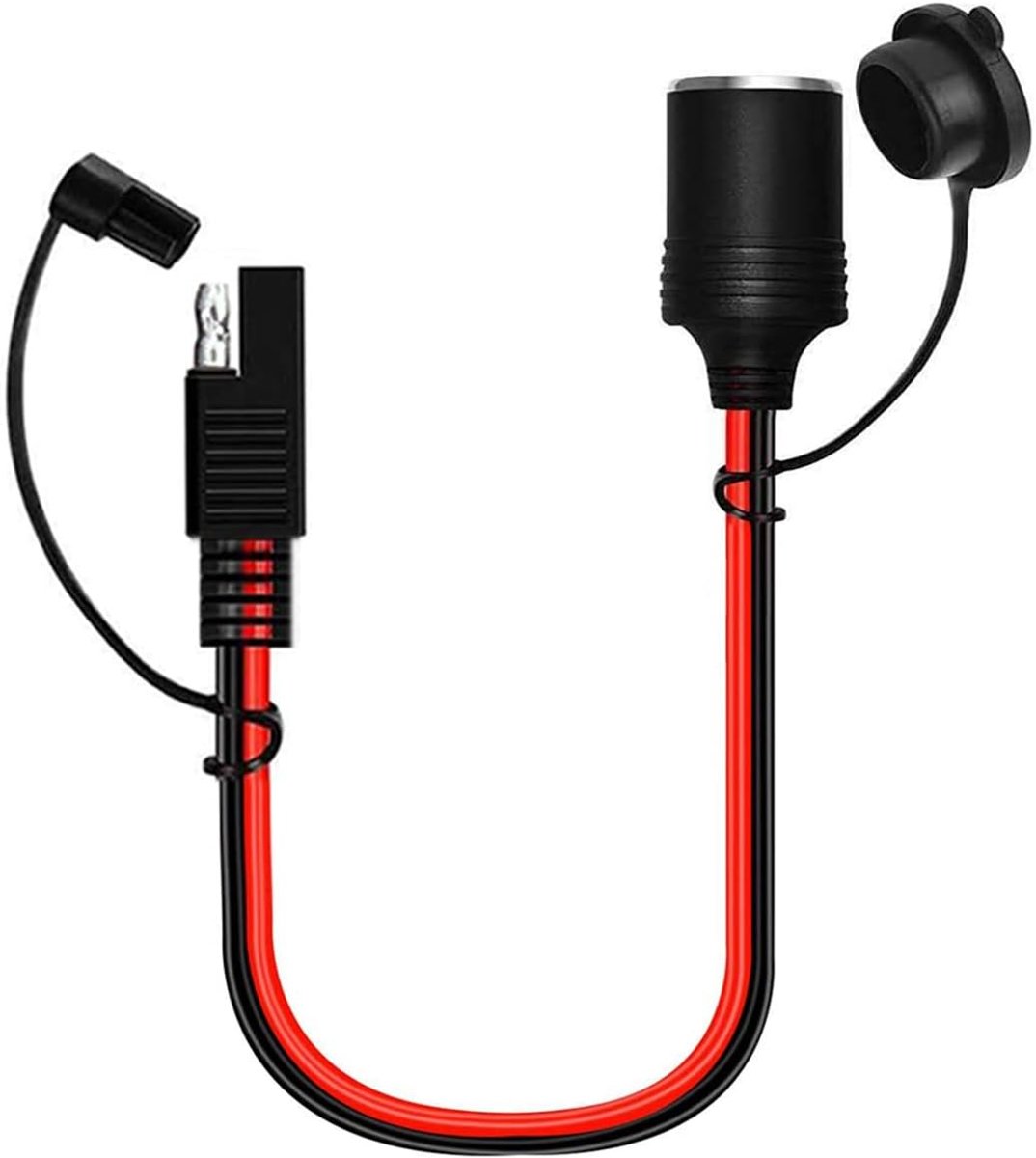 SAE aansteker kabel 30 cm - 2 stuks - met stofkappen - ideaal voor zonnepanelen - ShopVlot