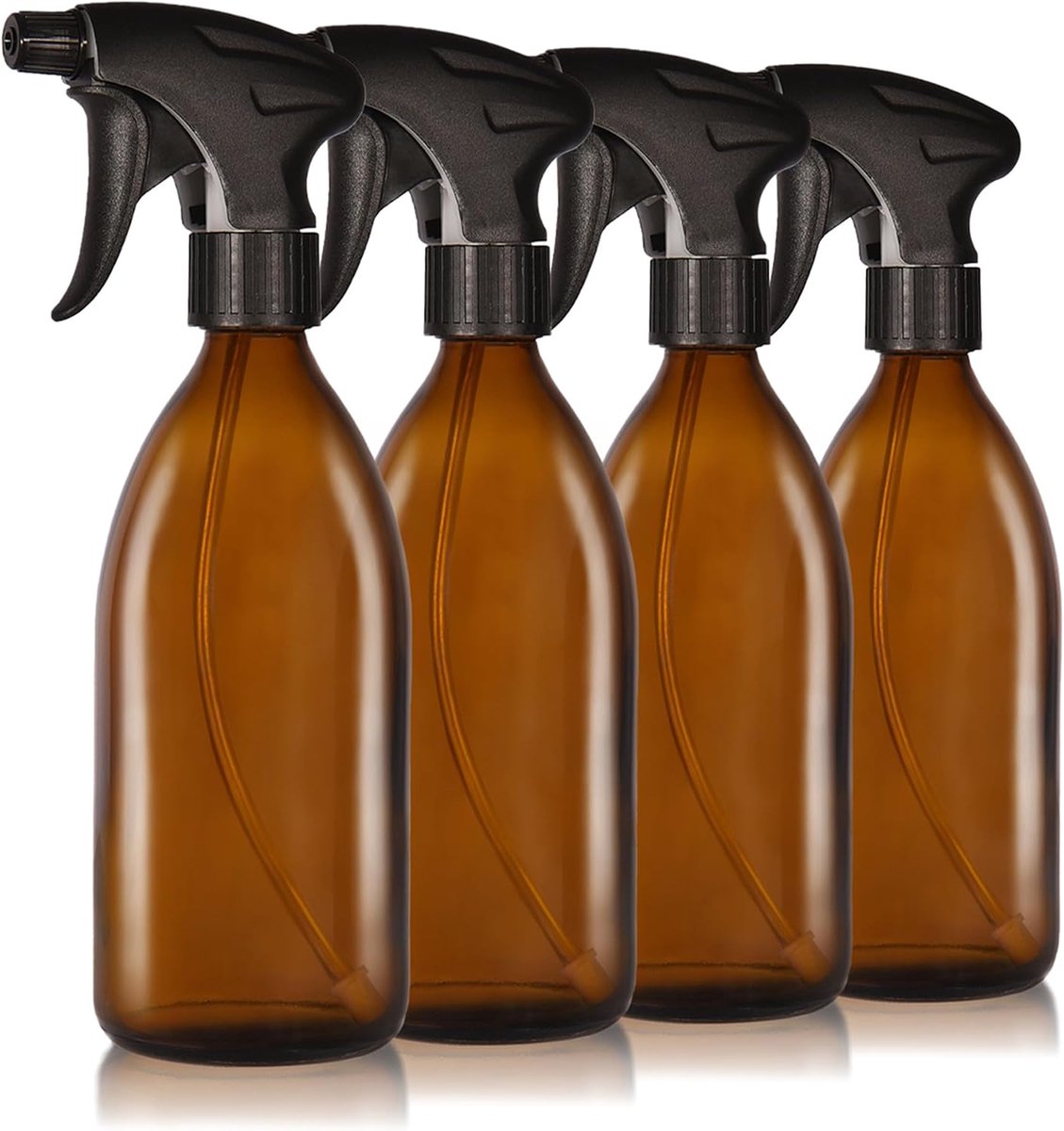 Sprayflessen 3 x 500 ml - Bruin glas - Inclusief labels - Geschikt voor planten en schoonmaak - ShopVlot