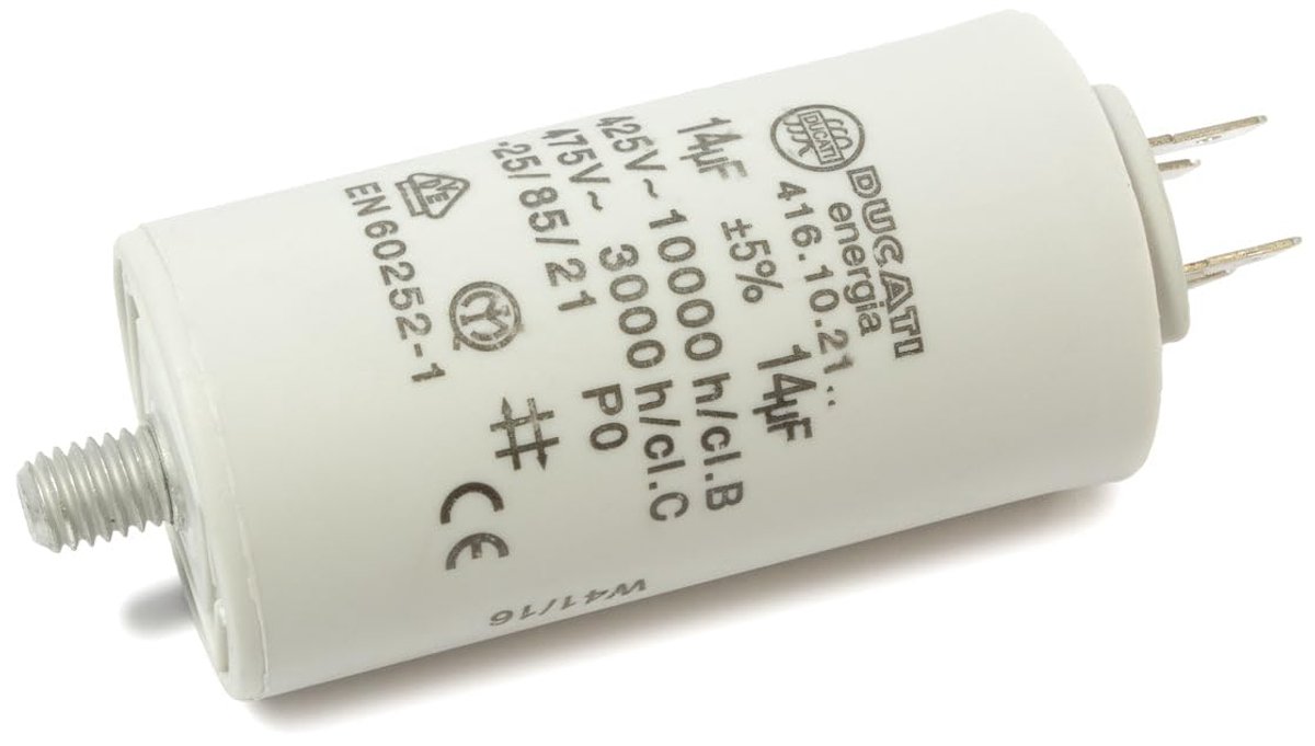 Startcondensator 14.0 UF-400/450 V - Faston - 6.3 mm - Ideaal voor vervanging - ShopVlot