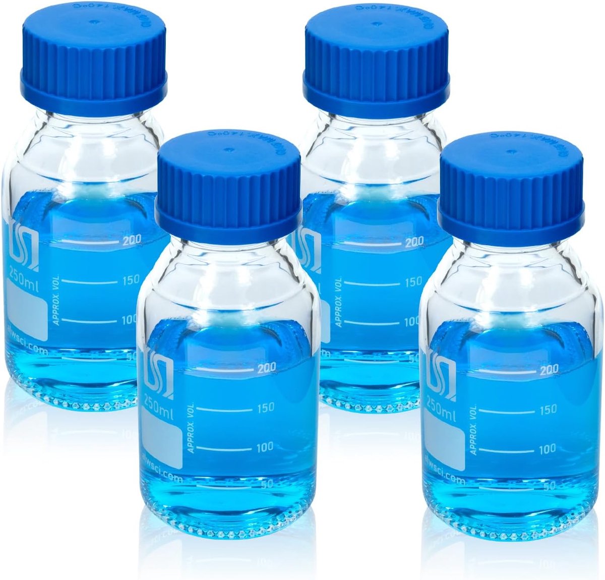 Laboratoriumfles 250ml - brede hals glasfles - borosilicaatglas 3.3 - ideaal voor opslag en mengen - ShopVlot