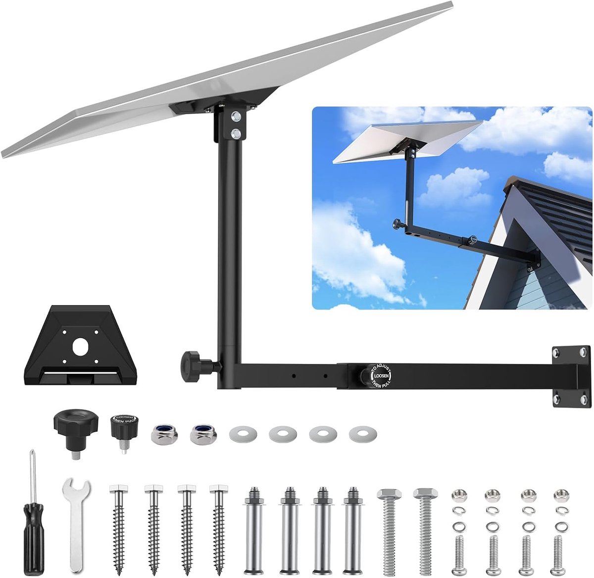 Starlink wandbeugel - uitbreidbaar en 360° verstelbaar - geschikt voor Gen3 Starlink internet kit - voorkomt obstakels - ShopVlot