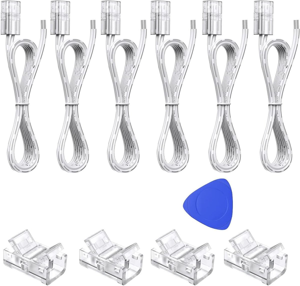 LED strip connector 2 pin - 8 mm - solderless - voor SMD 2835 en COB LED strips - ShopVlot