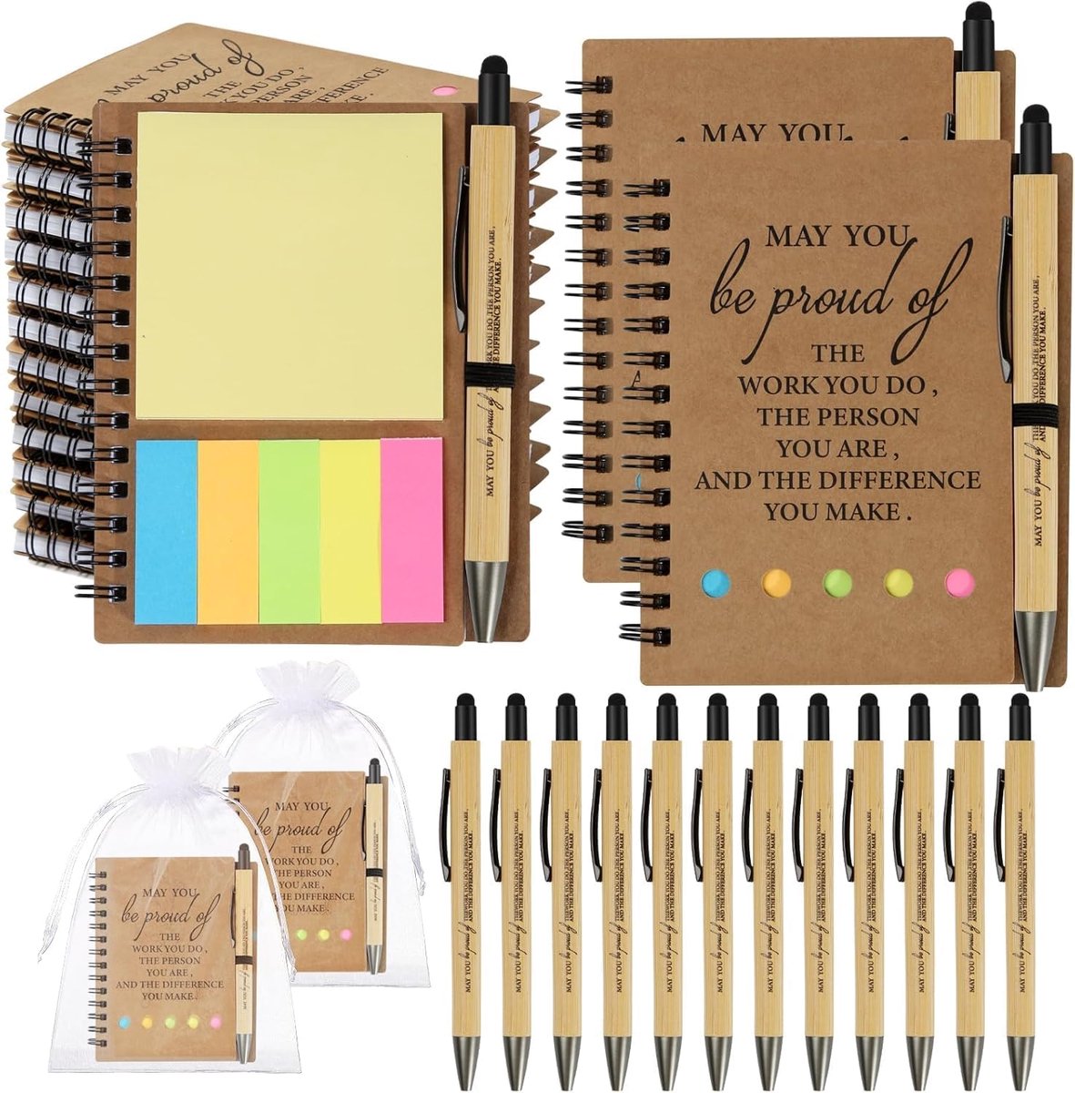 Bedankgeschenken Set van 12 - A6 Notitieboek - Inspirerend voor Collega's en Leraren - Perfect voor Verjaardagen - ShopVlot