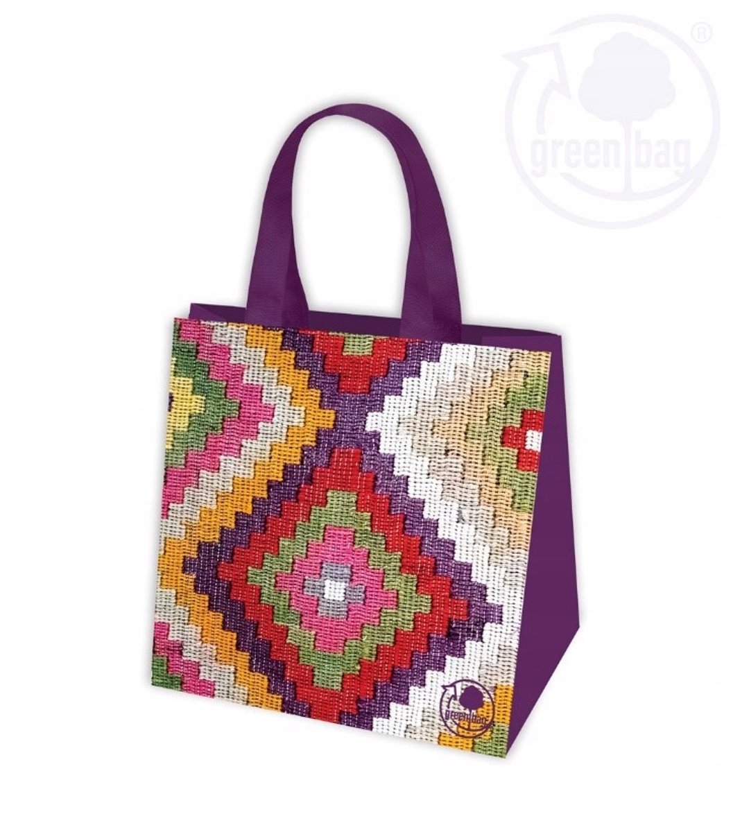 Ecologische boodschappentas 34x28x22 cm - Kleed Patroon