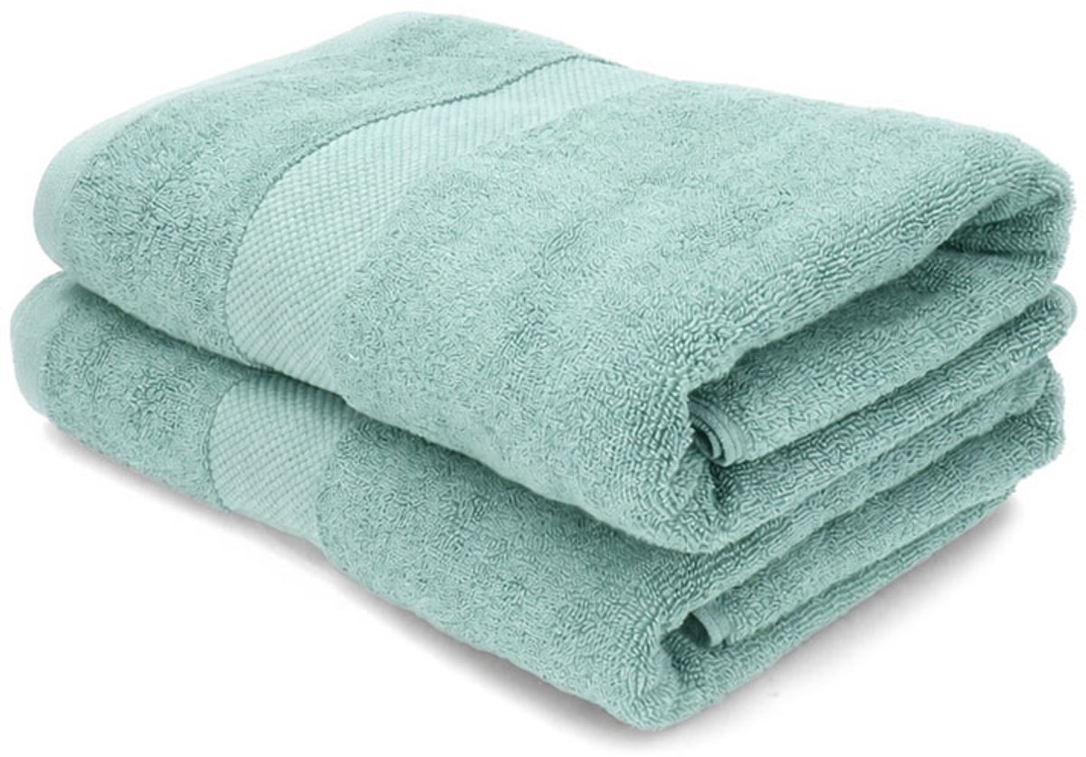 Set van 2 Organic Home badhanddoeken 50 x 100 cm – Sea Green