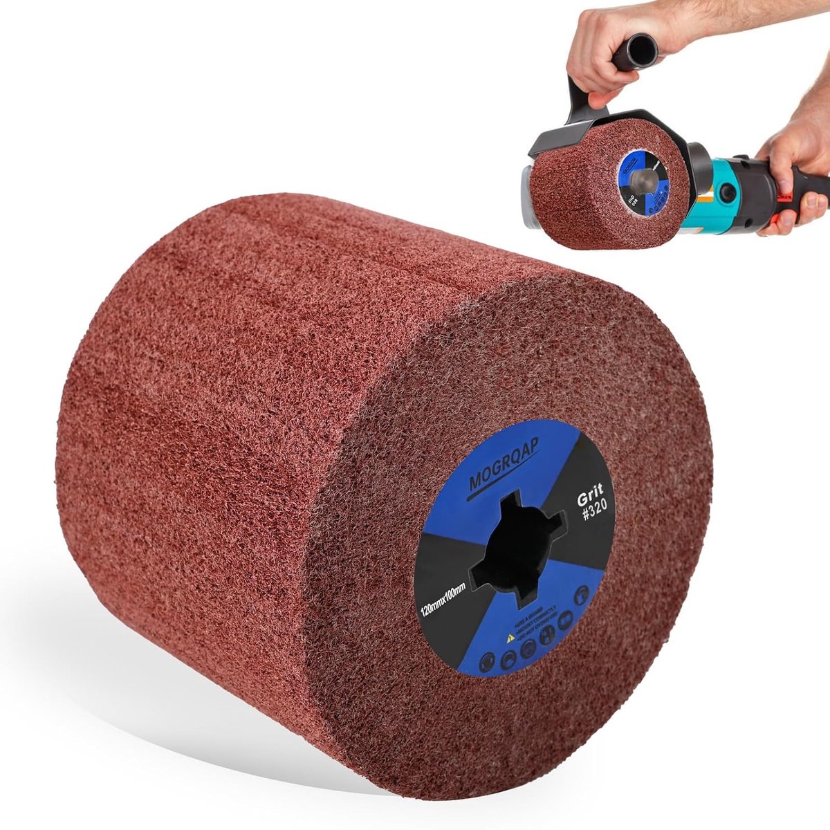 Schuurrolborstel 320 grit - Nylon borstel - Voor polijsten en schuren - Geschikt voor draadtrekmachine - ShopVlot