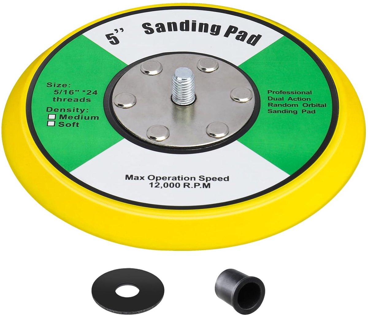 Grinder backing disc 125 mm - M8 schroefdraad - Haak-en-lus ontwerp - Geschikt voor polijsten en schuren - ShopVlot