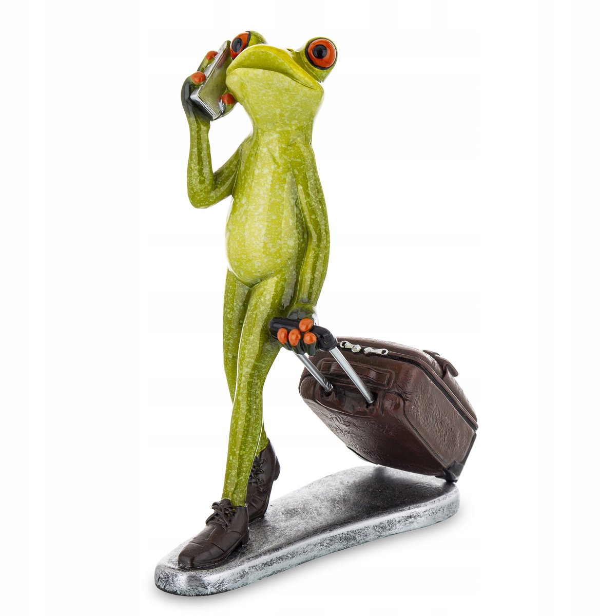 Grappig gluurfiguur met koffer - 18 cm