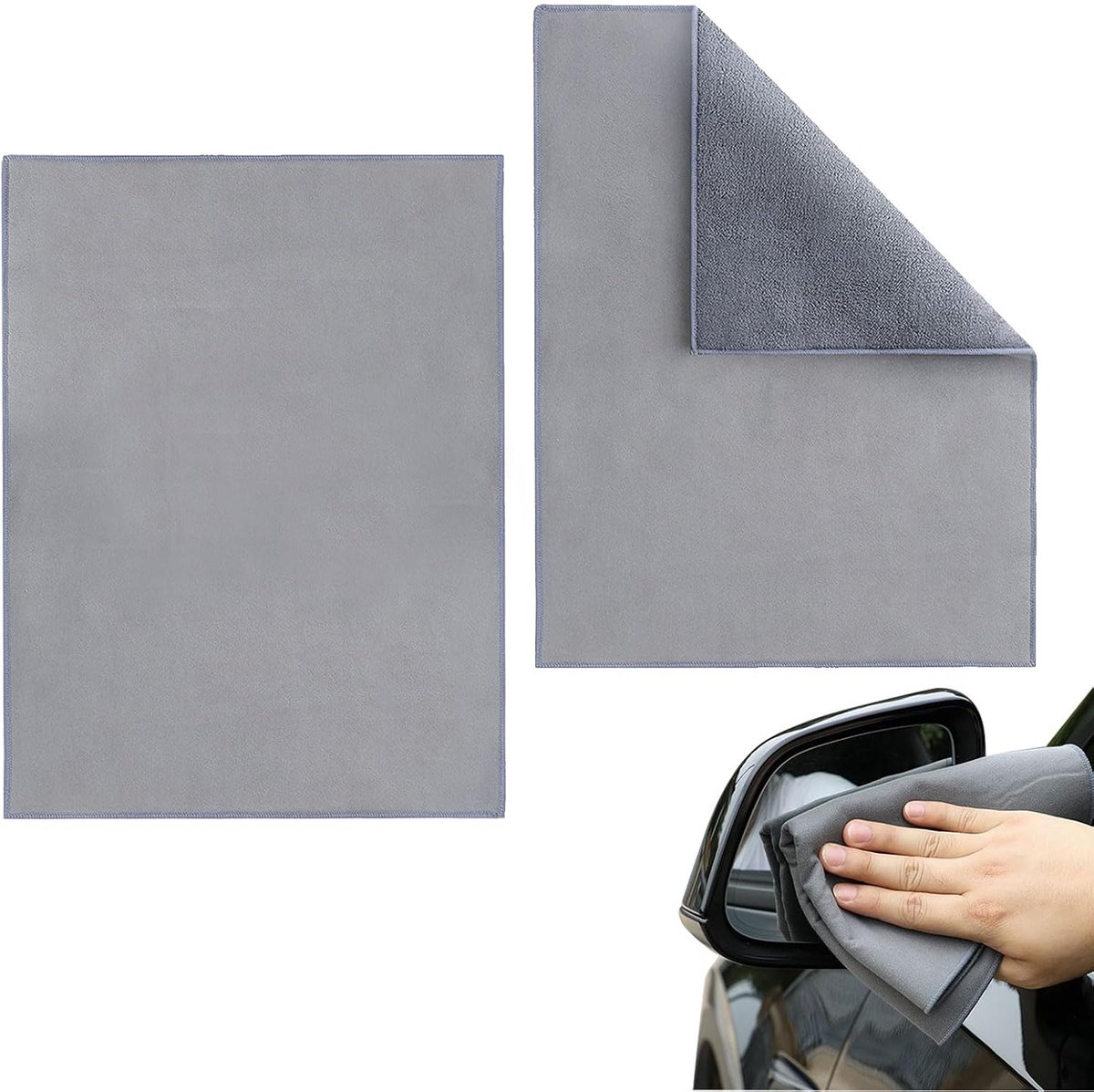 Microvezeldoeken voor auto - 40 x 30 cm - innovatieve dubbele stof - absorberend en pluisvrij - ShopVlot