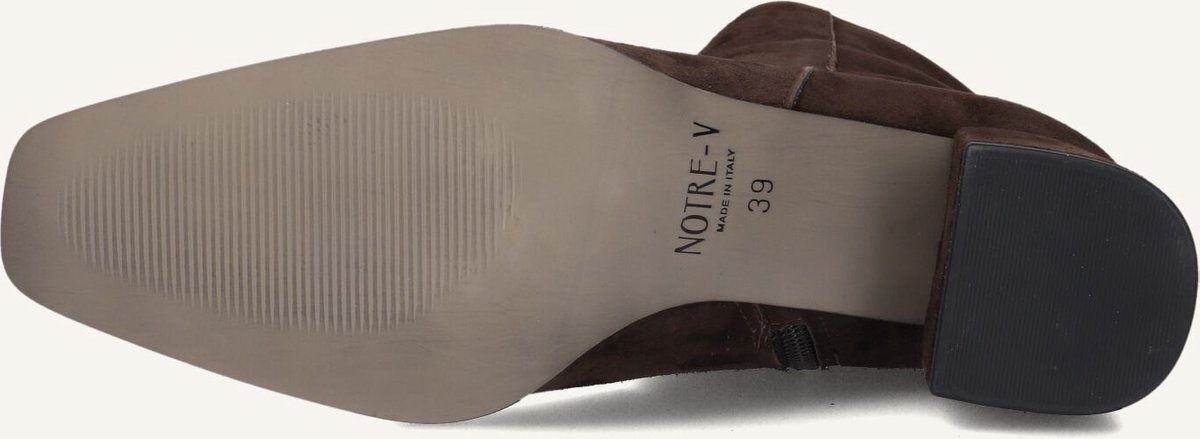Notre-V 4340 Enkellaarsjes - Enkelboots met rits - Dames - Bruin - Maat 38