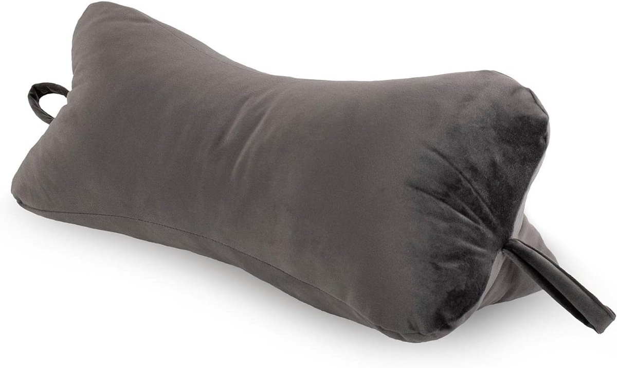 Cushion Pillow Set van 4 - Donkergrijs Velours - Ergonomisch - Ondersteuning voor Nek en Rug - ShopVlot