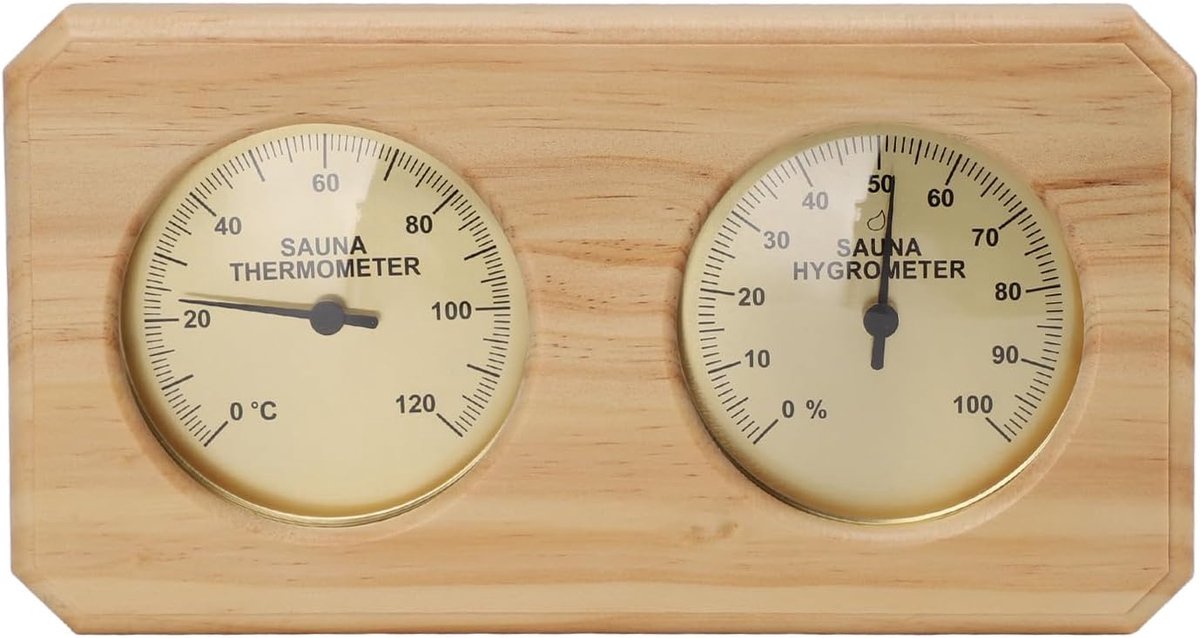 Sauna-thermometer en hygrometer 2-in-1 - Houten design - Elegante uitstraling - Perfect voor saunaruimte - ShopVlot