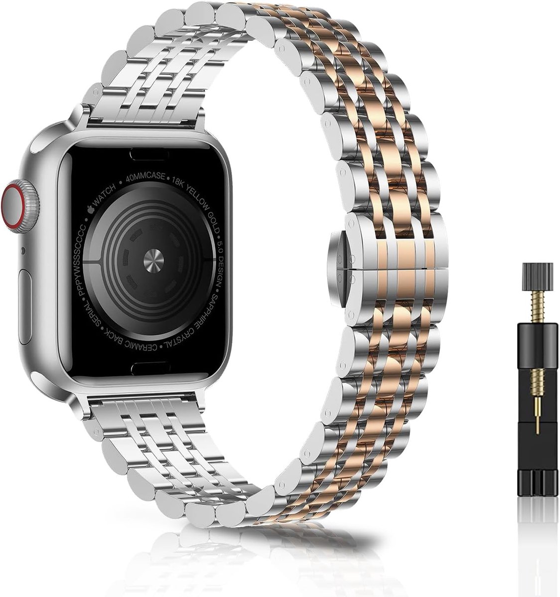 Metalen armband voor dames - 38-49 mm - slank ontwerp - perfect voor Apple Watch - ShopVlot