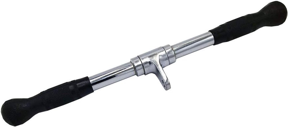 Lat pull-down bar met brede grip - staal - rubberen handvatten - ideaal voor krachttraining - ShopVlot